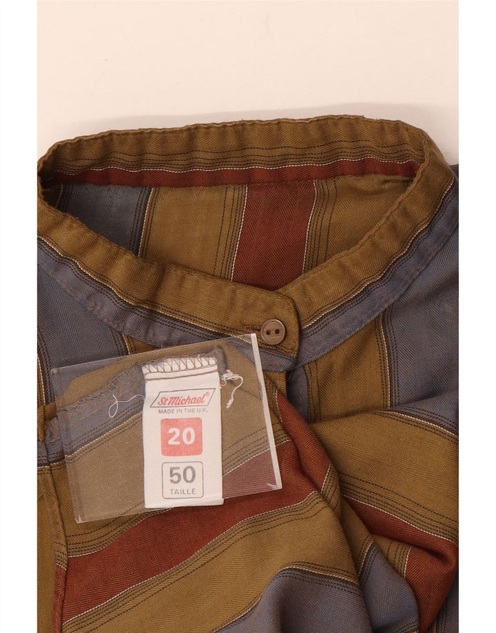 Pulôver feminino St Michael UK 20 2XL algodão listrado multicolorido