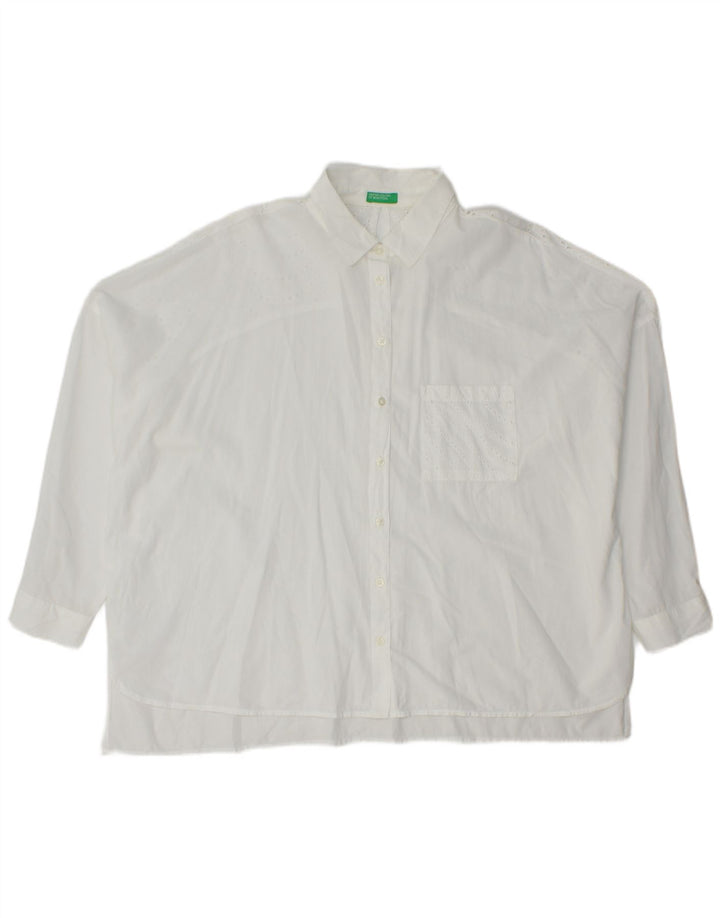 Camisa Benetton Mulher UK 18 XL Branco