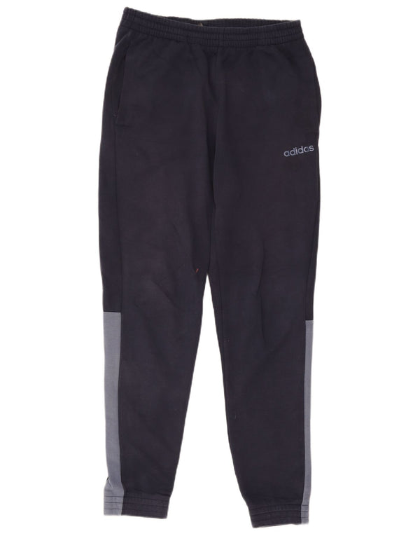 Calça de treino masculina Adidas Joggers médio azul marinho colorblock algodão