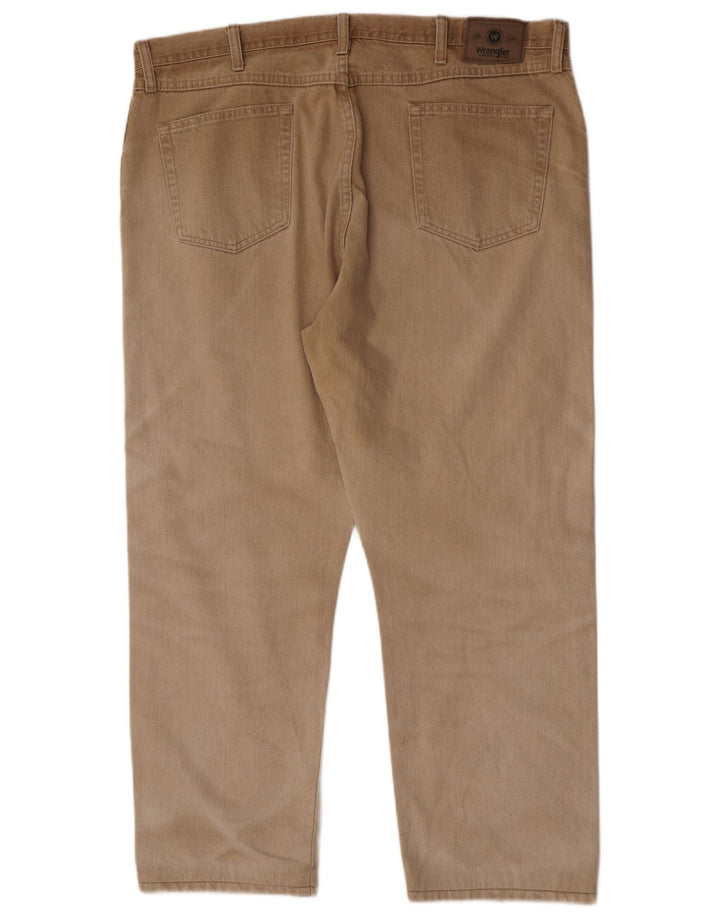 Wrangler Mens Straight Jeans W42 L30 Algodão Bege