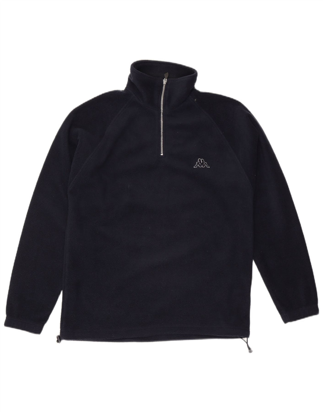 Kappa Mens Zip Neck Fleece Jumper Pequeno Poliéster Azul Marinho