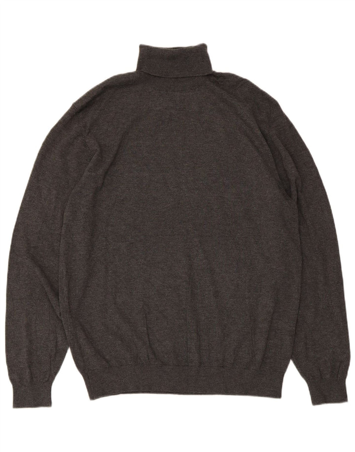 Suéter masculino Zara com gola redonda e viscose manchada cinza grande