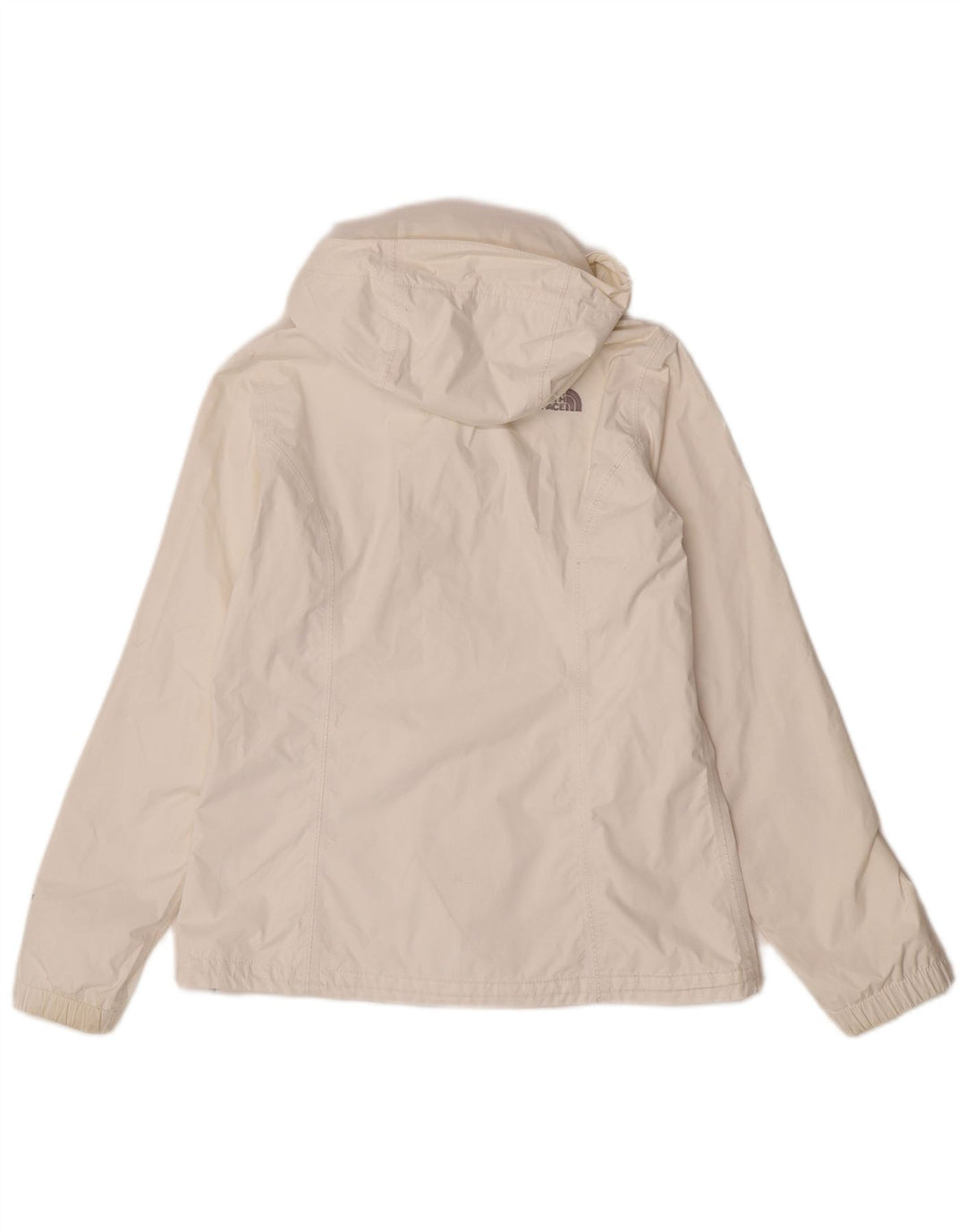 Jaqueta de chuva feminina com capuz The North Face UK 14 nylon branco médio