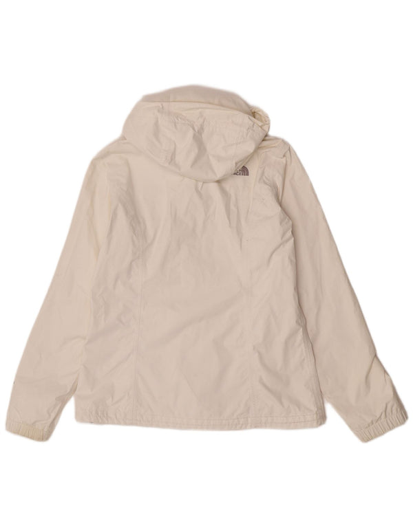 Jaqueta de chuva feminina com capuz The North Face UK 14 nylon branco médio