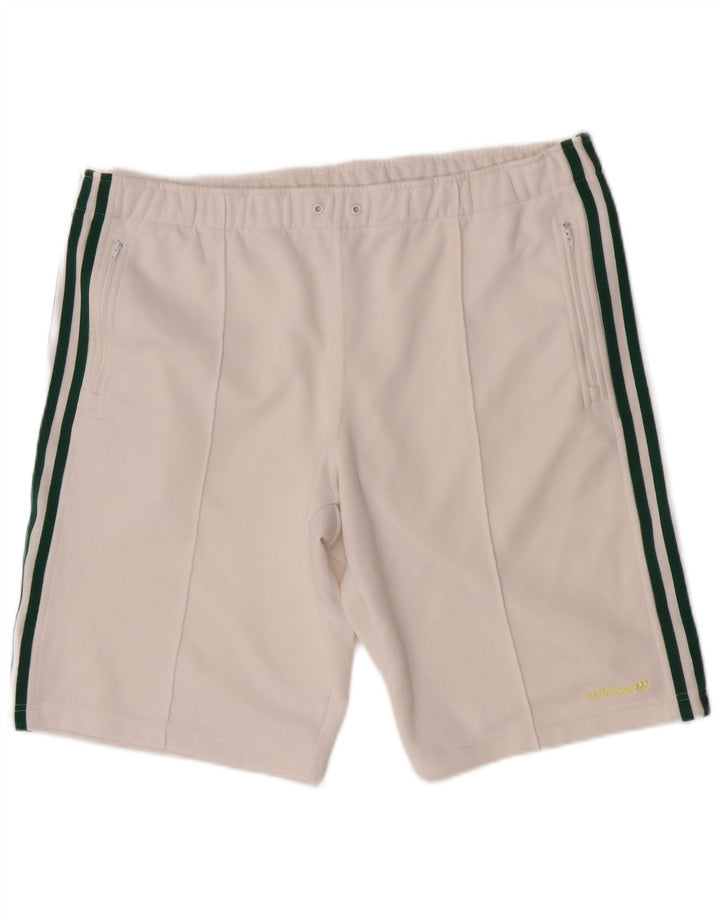 Shorts esportivos masculinos Adidas grande poliéster branco