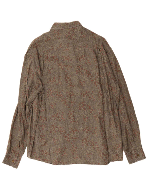 Camisa masculina Rodrigo tamanho 40 15 1/2 cinza médio paisley viscose