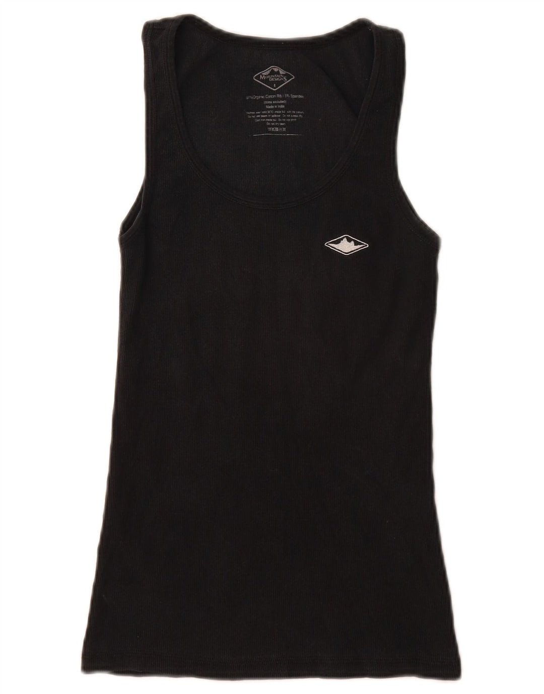 Colete feminino Mountain Designs UK 8 pequeno algodão preto