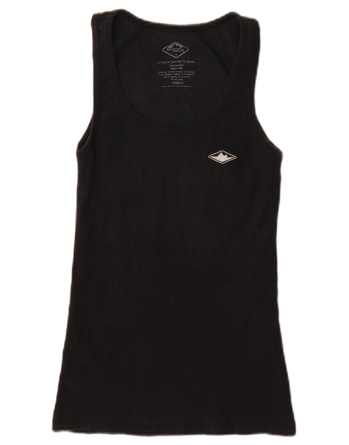 Colete feminino Mountain Designs UK 8 pequeno algodão preto