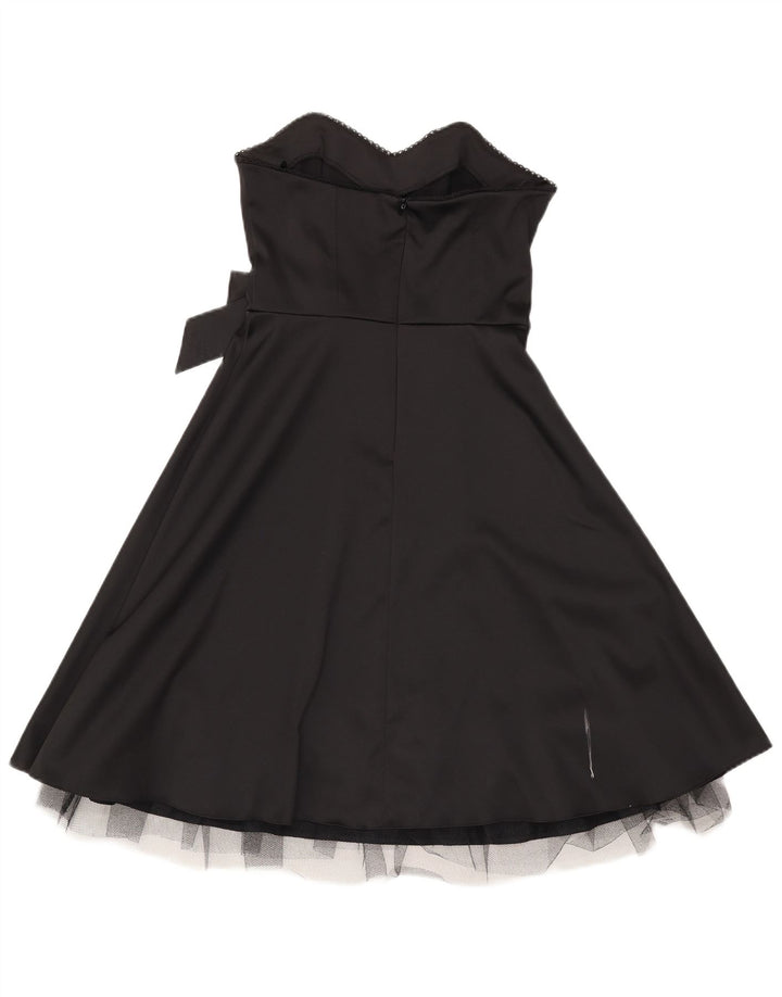 Vestido feminino Bay sem alças UK 10 pequeno poliéster preto