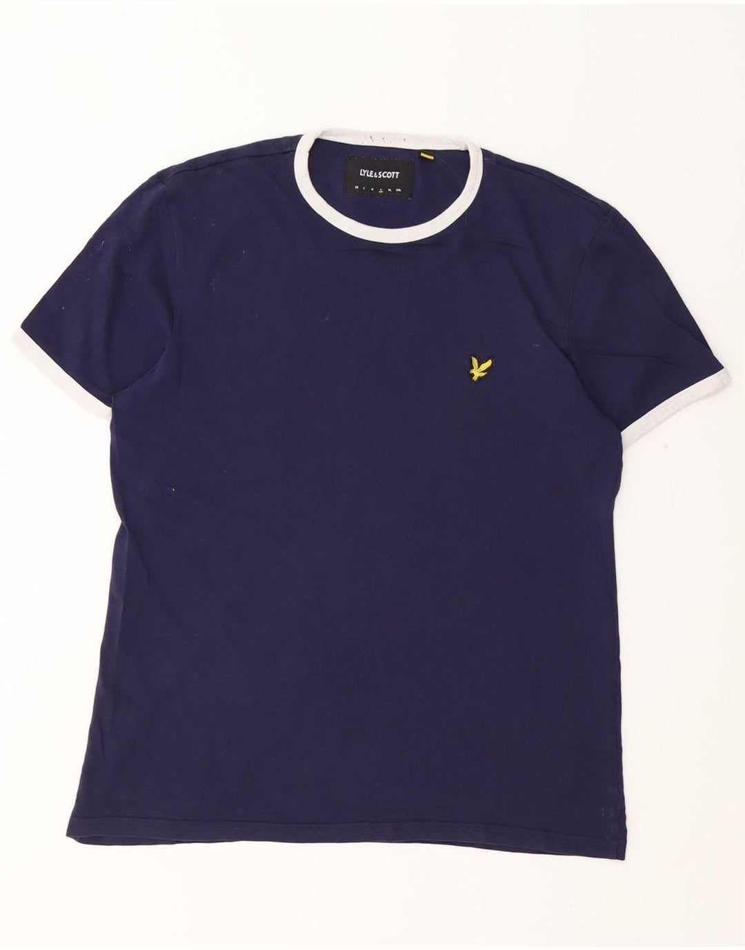 Camiseta masculina Lyle & Scott grande algodão azul marinho