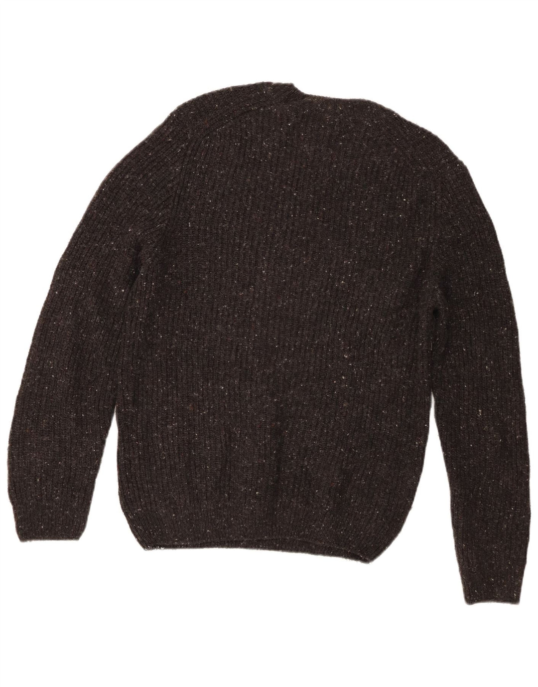 Suéter masculino Zara com gola redonda e lã manchada cinza médio