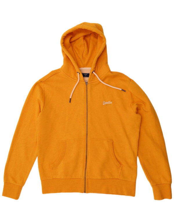 Suéter masculino Superdry com capuz e zíper gráfico 2XL algodão amarelo
