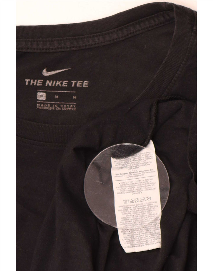 Top gráfico masculino Nike manga longa médio preto colorblock algodão