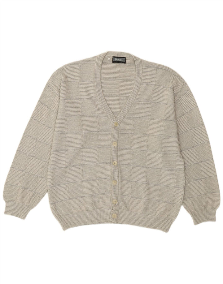 Suéter cardigã masculino Demiro IT 54 XL algodão geométrico cinza