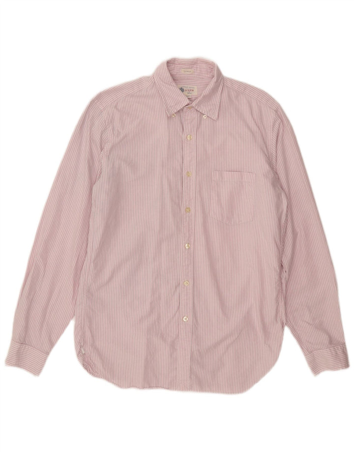 Camisa masculina J. Crew algodão risca de giz rosa médio