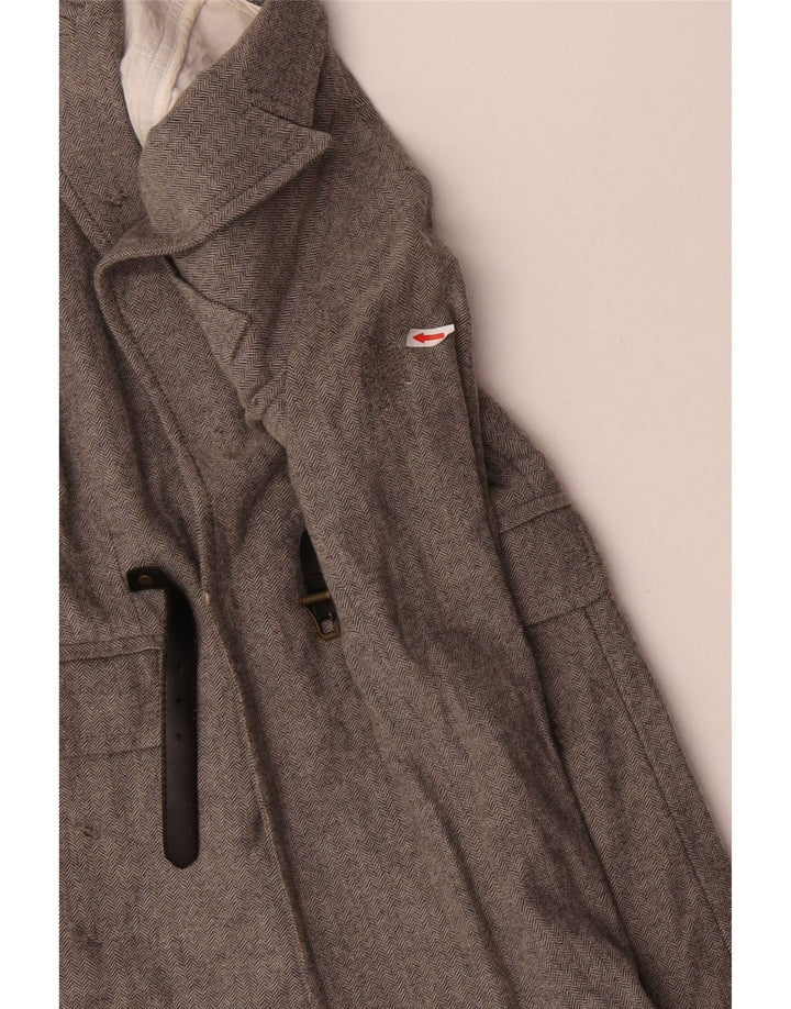Sobretudo feminino Dsquared2 IT 42 lã espinha de peixe cinza médio