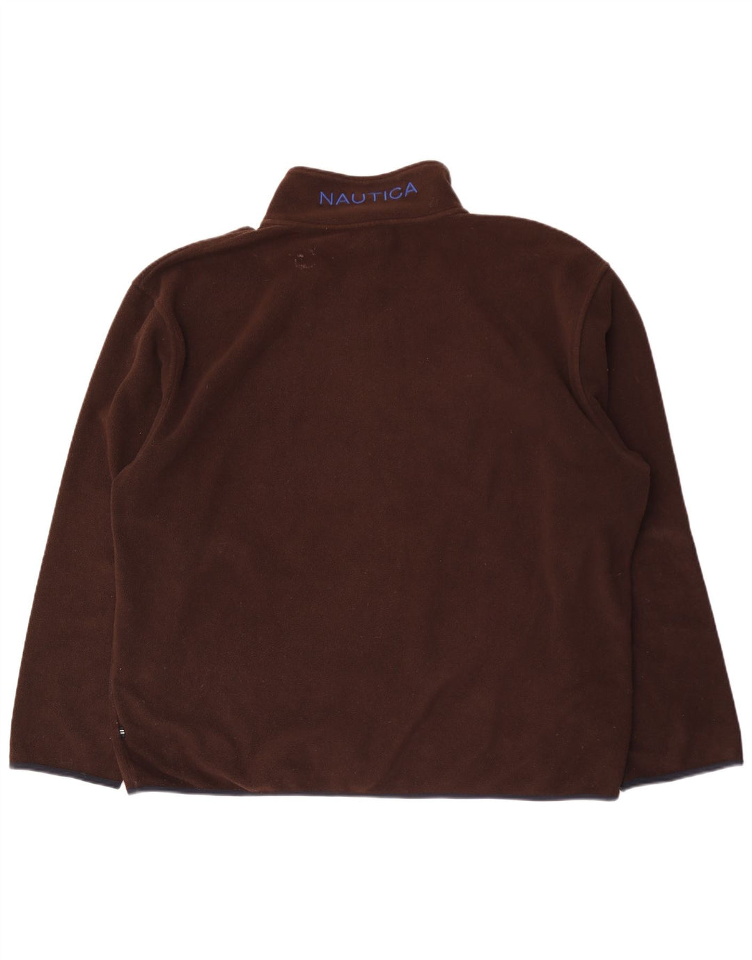 Suéter de lã masculino Nautica com zíper e gola 2XL poliéster marrom