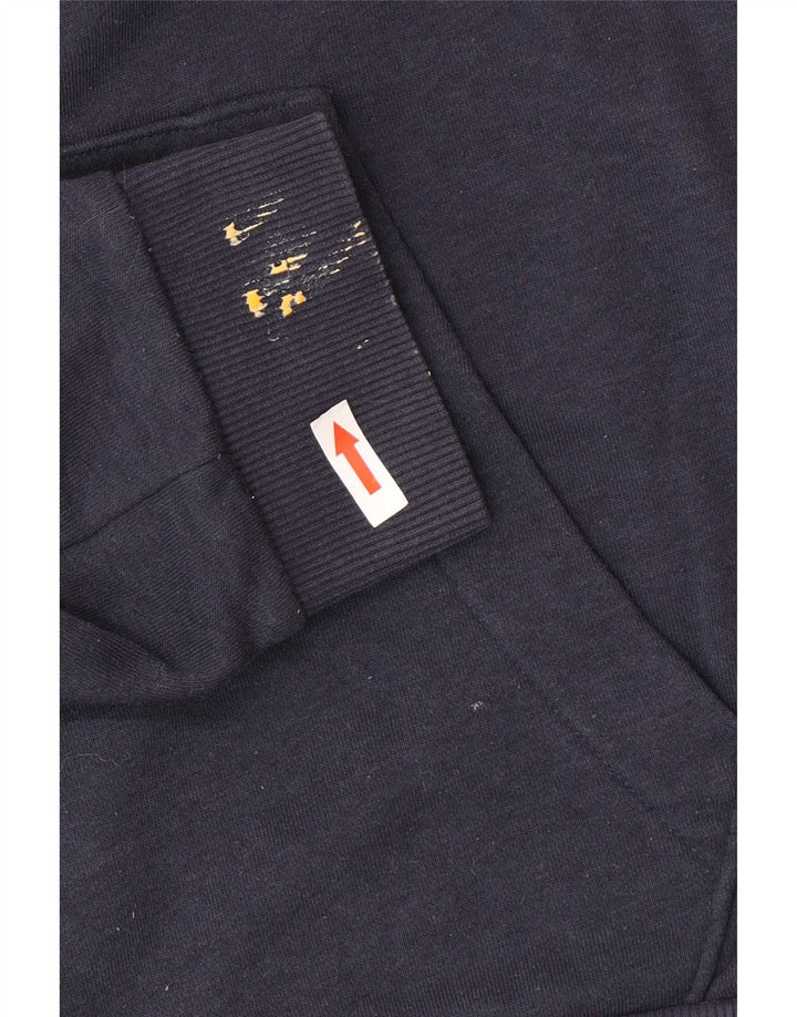 Adidas masculino zip moletom com capuz médio algodão azul marinho