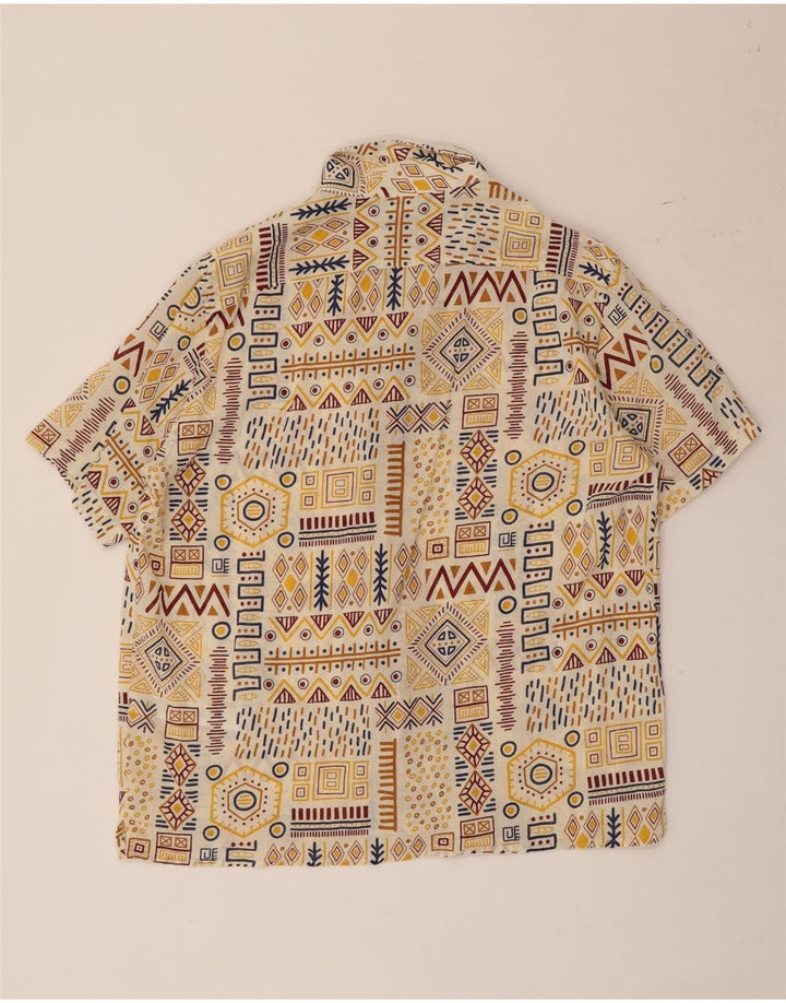 Camisa masculina de manga curta e ajuste relaxado Calliope pequena geométrica multicolorida