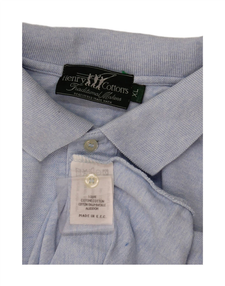 Camisa polo masculina Henry Cottons XL algodão azul