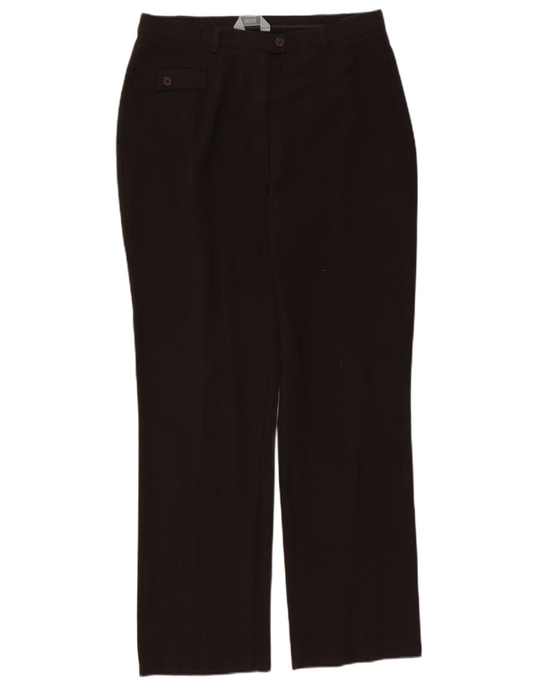 Calça feminina reta casual Marks & Spencer Reino Unido 14 médio W30 L30 marrom