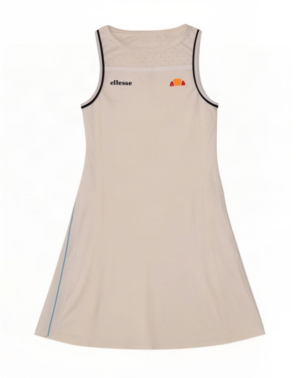 Ellesse vestido feminino sem mangas para tênis UK 10 pequeno branco poliamida