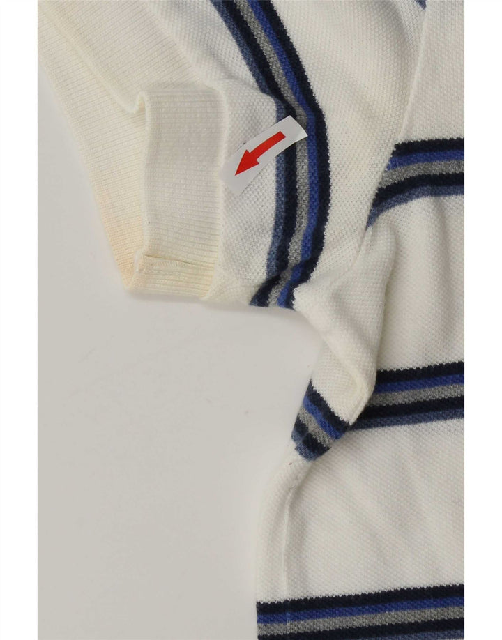Camisa polo masculina Gap grande algodão listrado branco