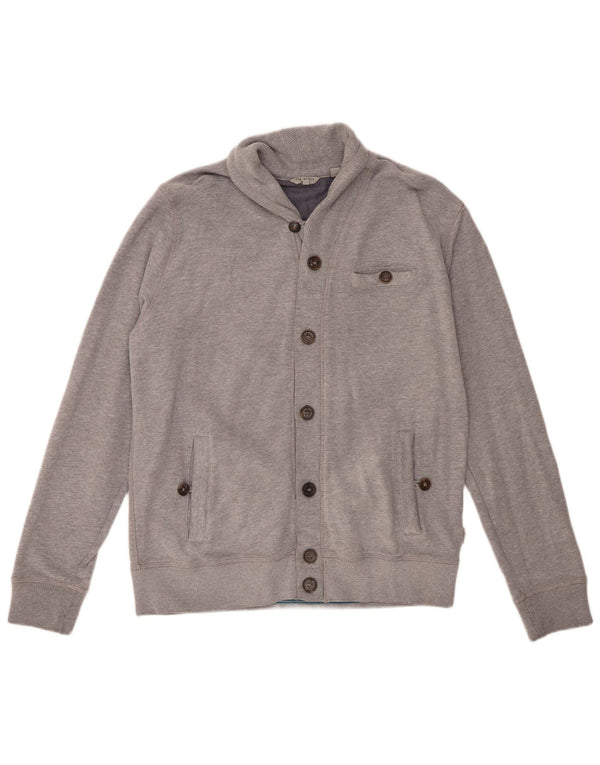 Ted Baker Mens Treino Top Jaqueta Tamanho 4 Grande Algodão Cinza