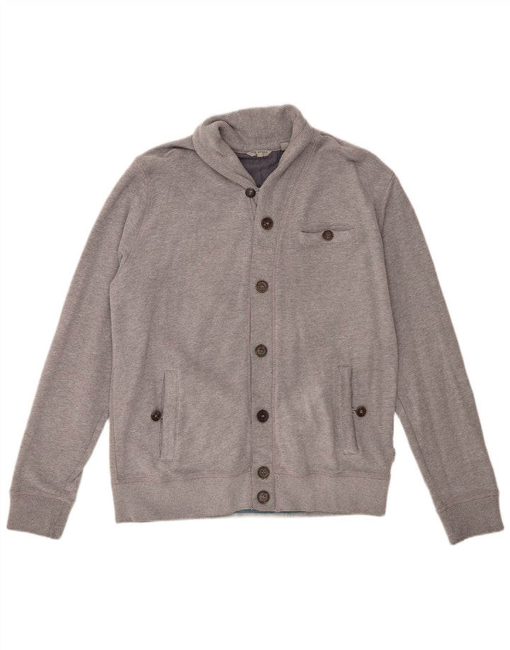 Ted Baker Mens Treino Top Jaqueta Tamanho 4 Grande Algodão Cinza