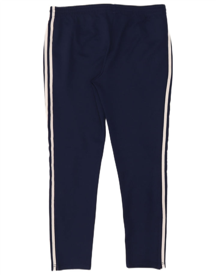 Calça de treino feminina Adidas UK 14 grande poliéster azul marinho
