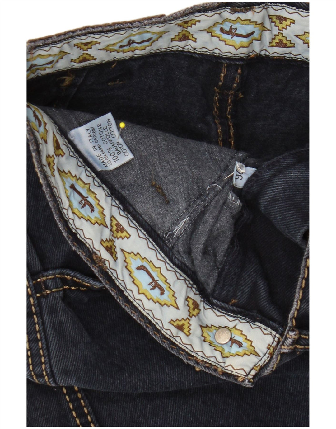 Saia jeans feminina SISLEY W26 pequena algodão azul marinho