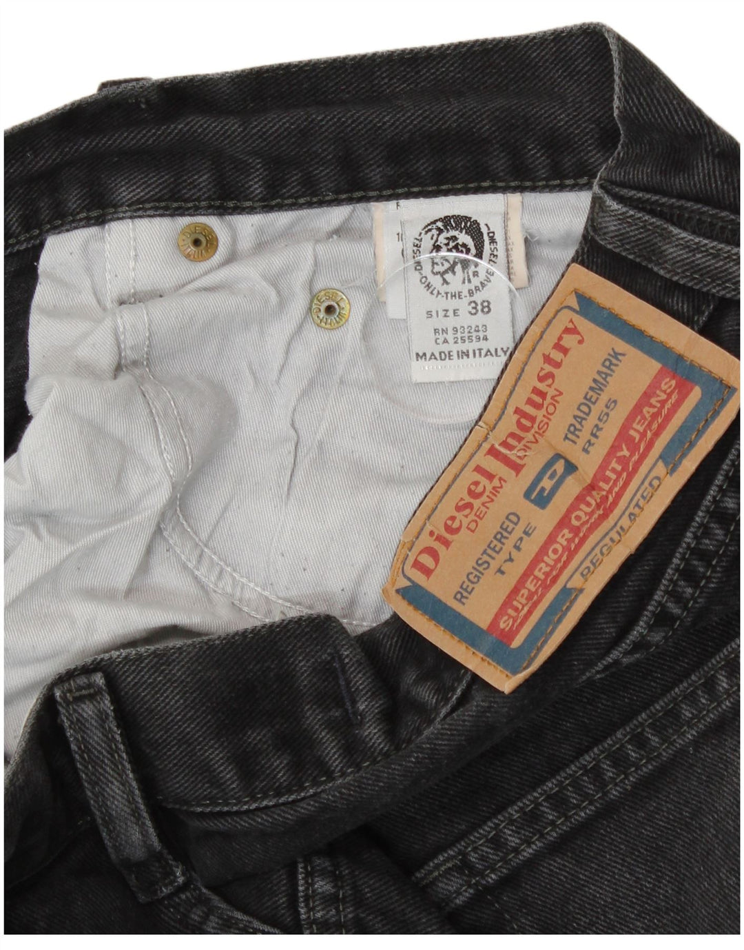 Jeans retos masculinos Diesel W38 L31 algodão cinza