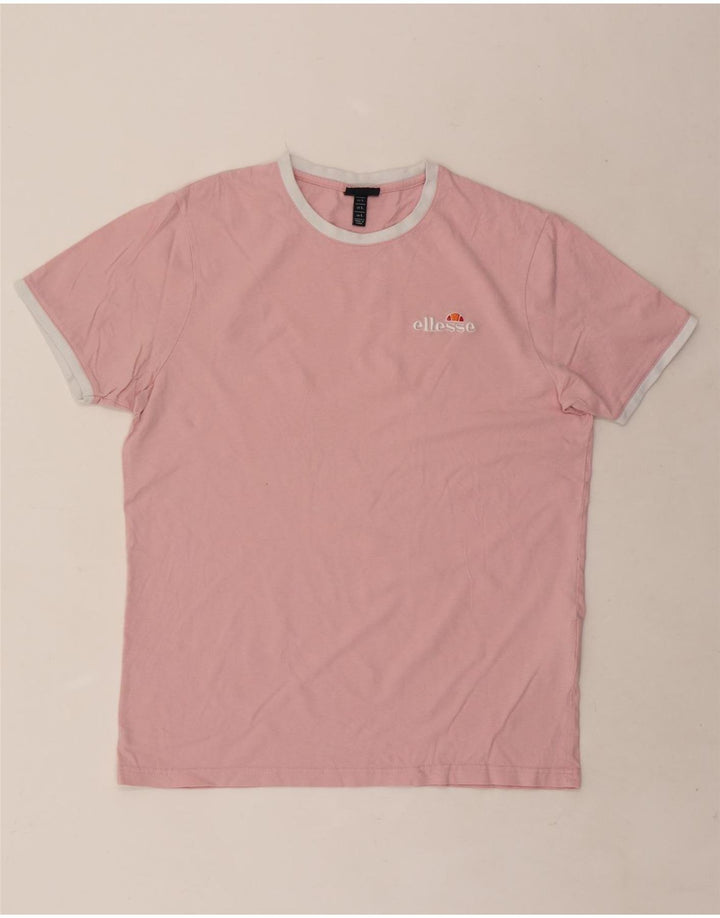 Camiseta masculina Ellesse Top grande de algodão colorblock rosa