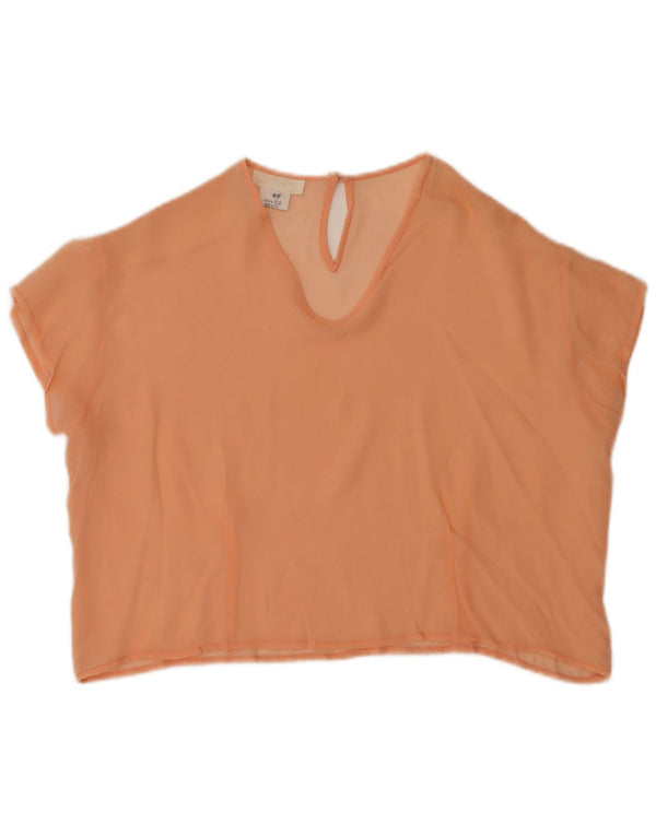 Blusa feminina vintage top IT 44 seda laranja média