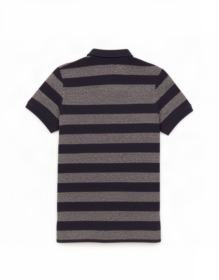 Camisa pólo masculina Mountain Warehouse poliéster listrado azul marinho médio
