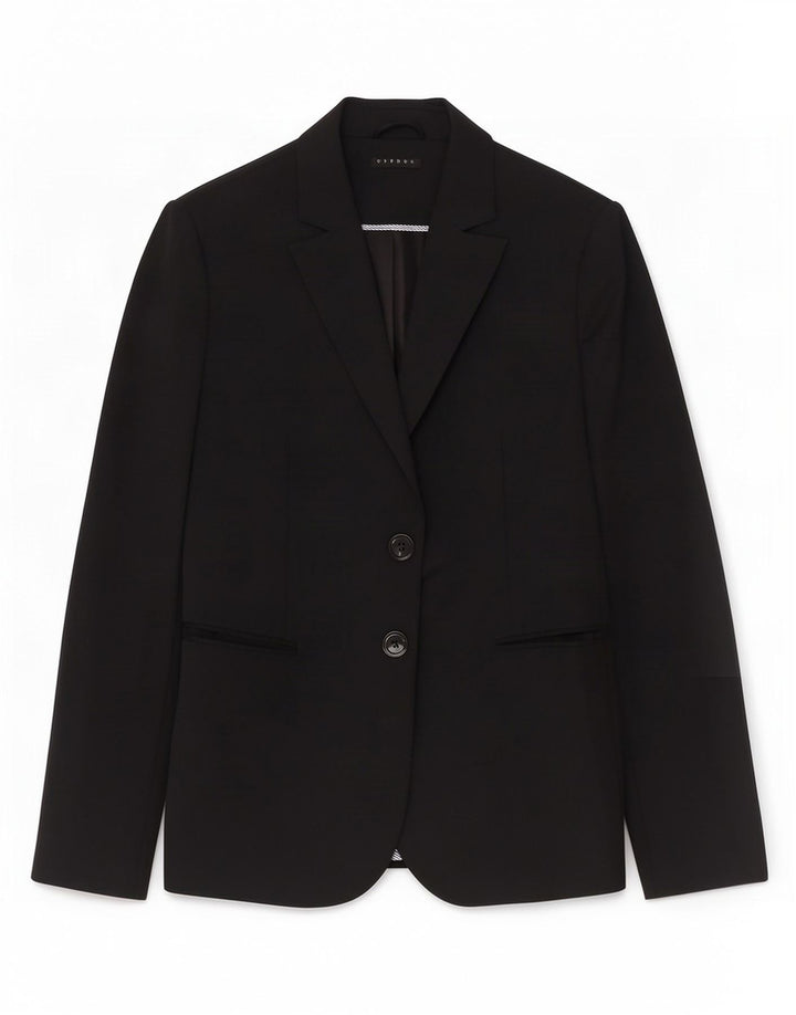 Jaqueta Blazer Sisley Feminina com 2 Botões Reino Unido 12 Médio Preto