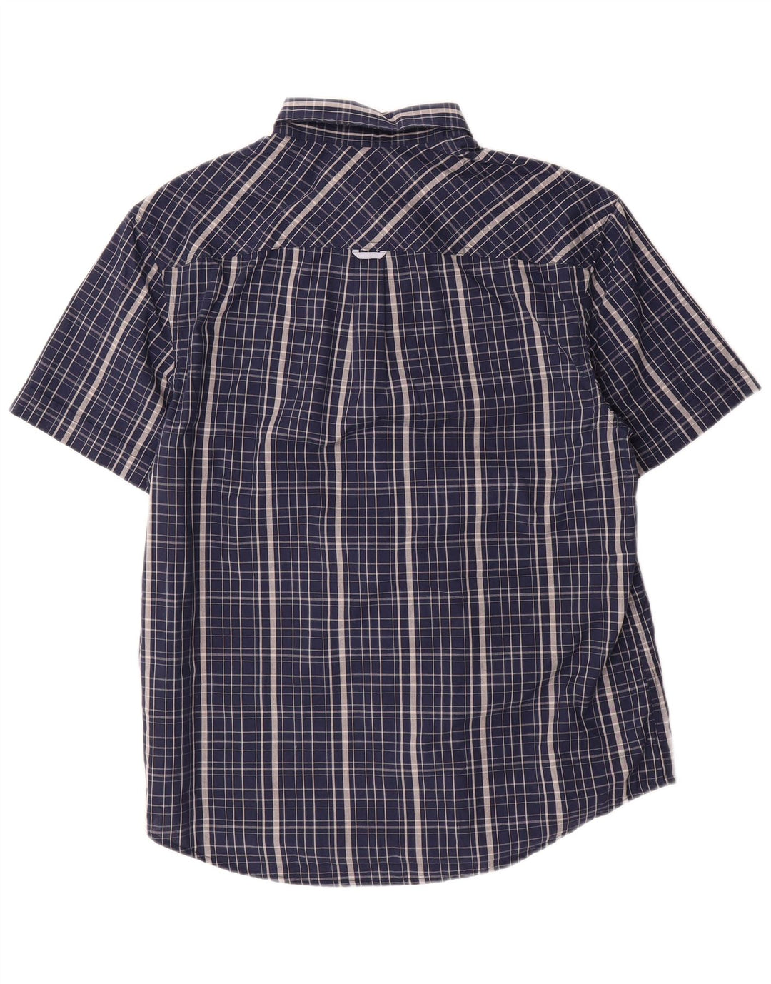 Camisa masculina Penguin Heritage Slim Fit de manga curta grande xadrez azul marinho