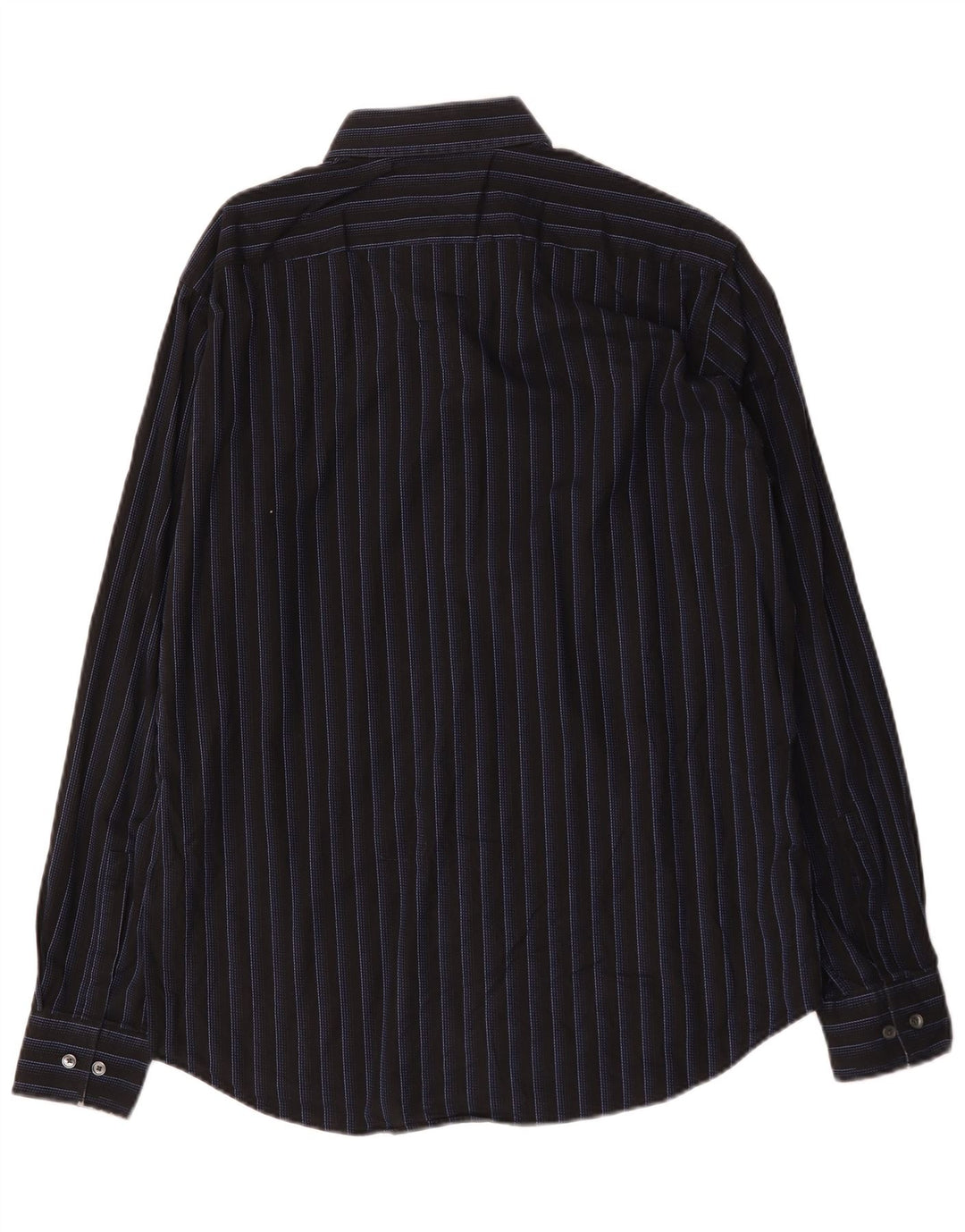 Camisa masculina Hugo Boss tamanho 41 16 grande algodão listrado preto