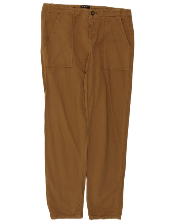Calça Chino feminina Massimo Dutti casual fit UE 38 pequena W28 L29 marrom