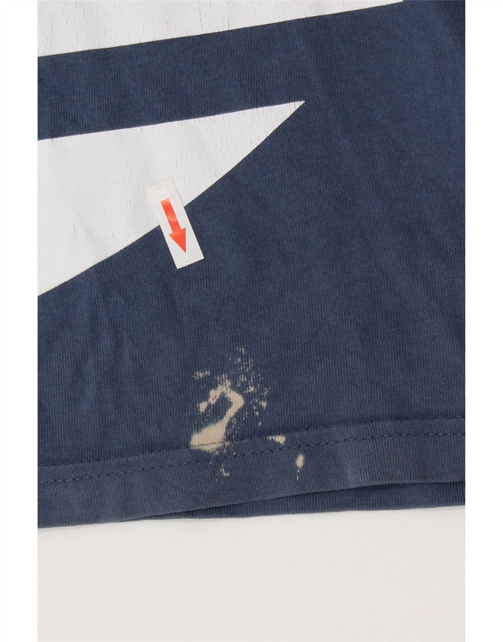 Adidas Mens Graphic T-Shirt Top Médio Algodão Azul
