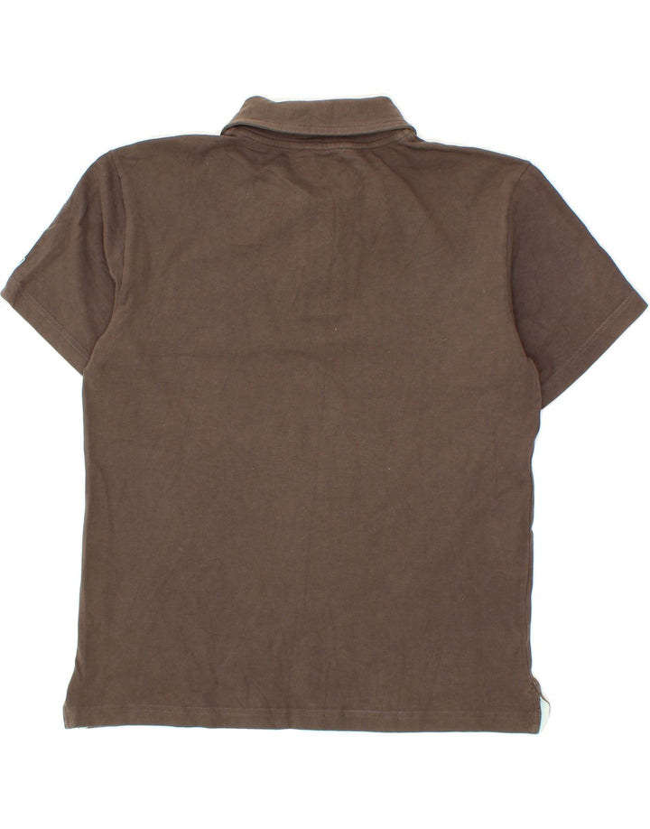 ASICS Mens Stretch Slim Fit Polo Shirt XL Brown Cotton Vintage Asics and Second-Hand Asics from Messina Hembry 