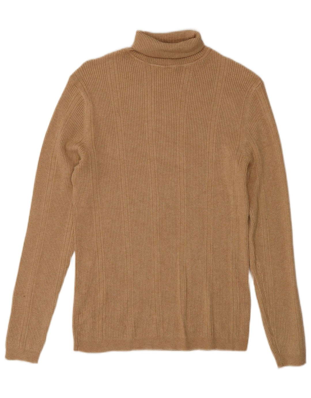 Suéter feminino Marks & Spencer com gola redonda e viscose bege pequena Reino Unido 10