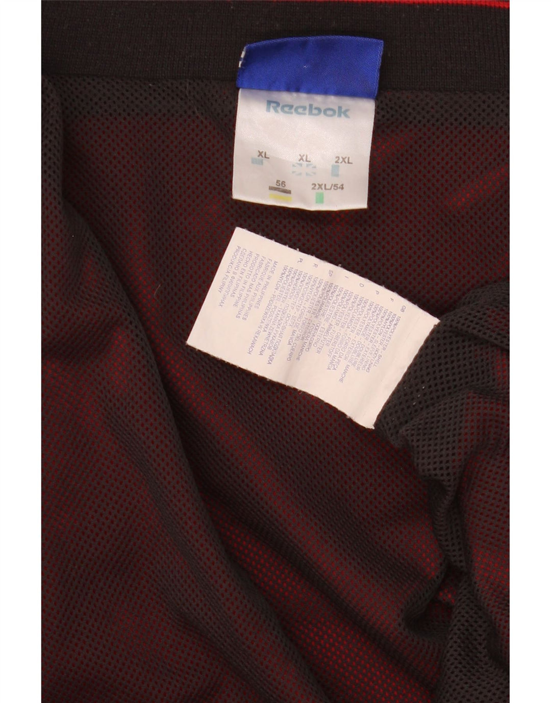 Jaqueta de chuva masculina Reebok UK 42 XL vermelho colorblock poliéster