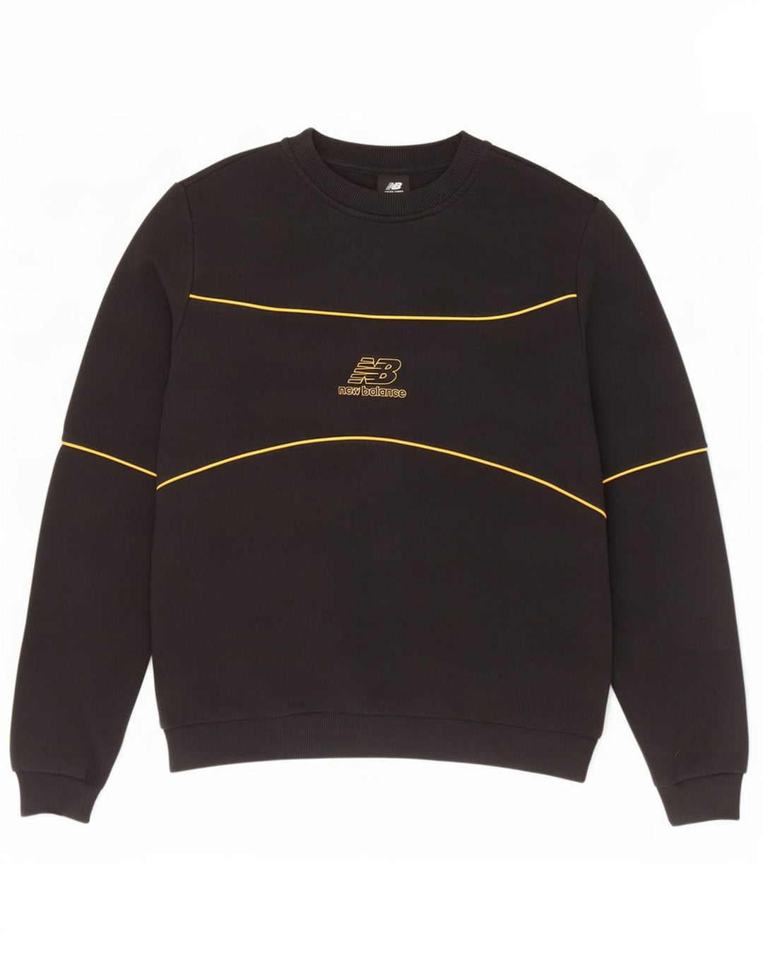Moletom masculino New Balance Jumper pequeno algodão listrado preto