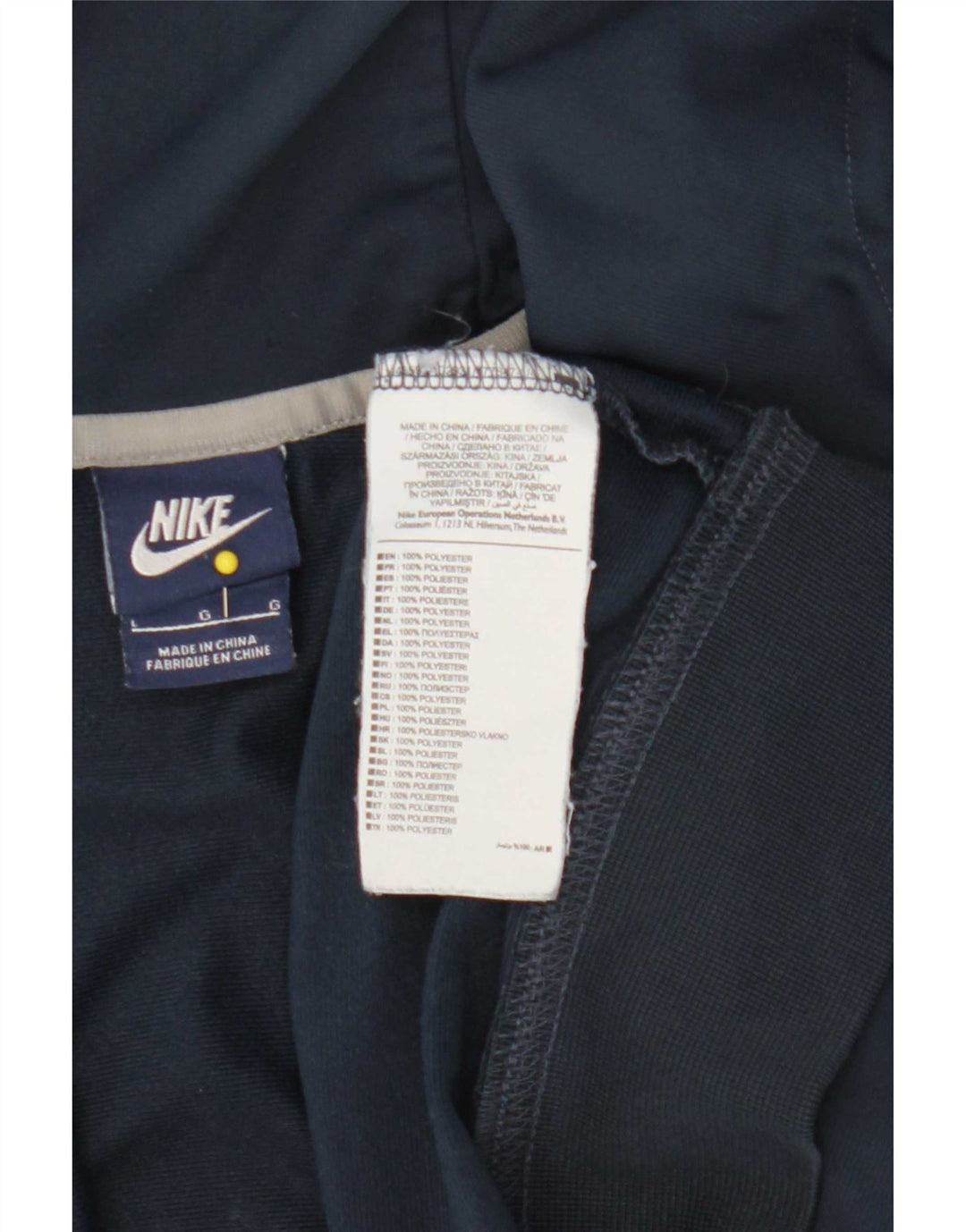 Suéter Nike masculino com capuz e zíper grande azul marinho poliéster colorido