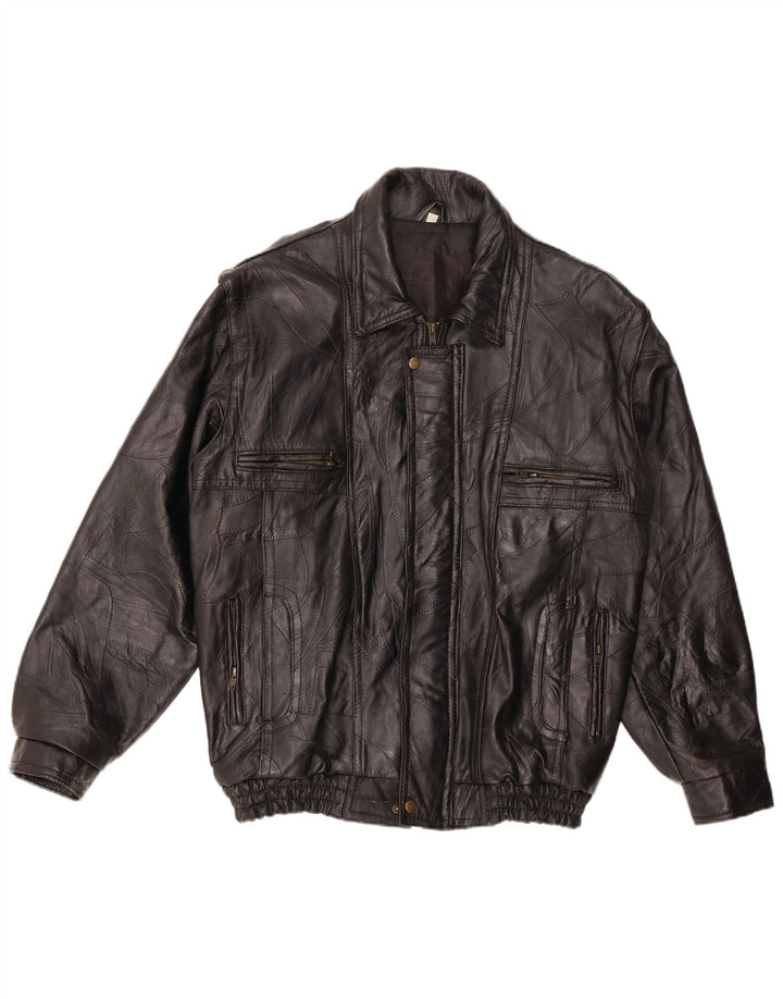 Jaqueta de couro masculina VINTAGE UK 40 grande couro preto