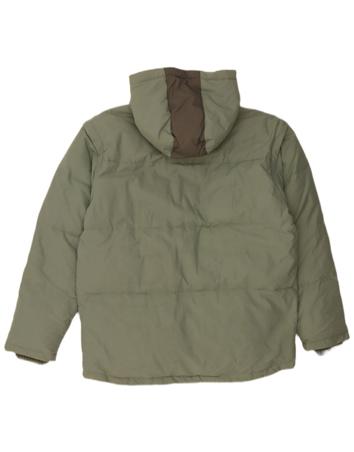 Jaqueta masculina Fila com capuz acolchoada UK 40 grande poliamida verde
