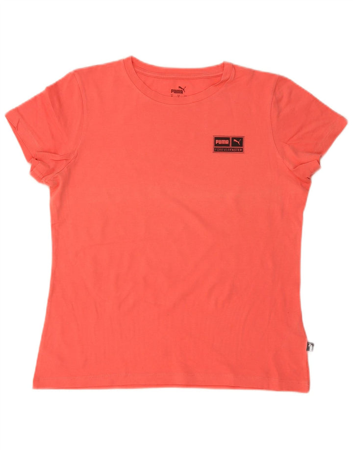 Camiseta feminina Puma Top UK 14 algodão laranja médio