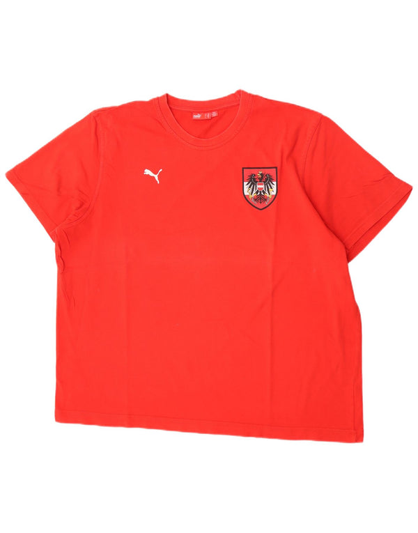 Camiseta masculina gráfica Puma Top 2XL algodão vermelho