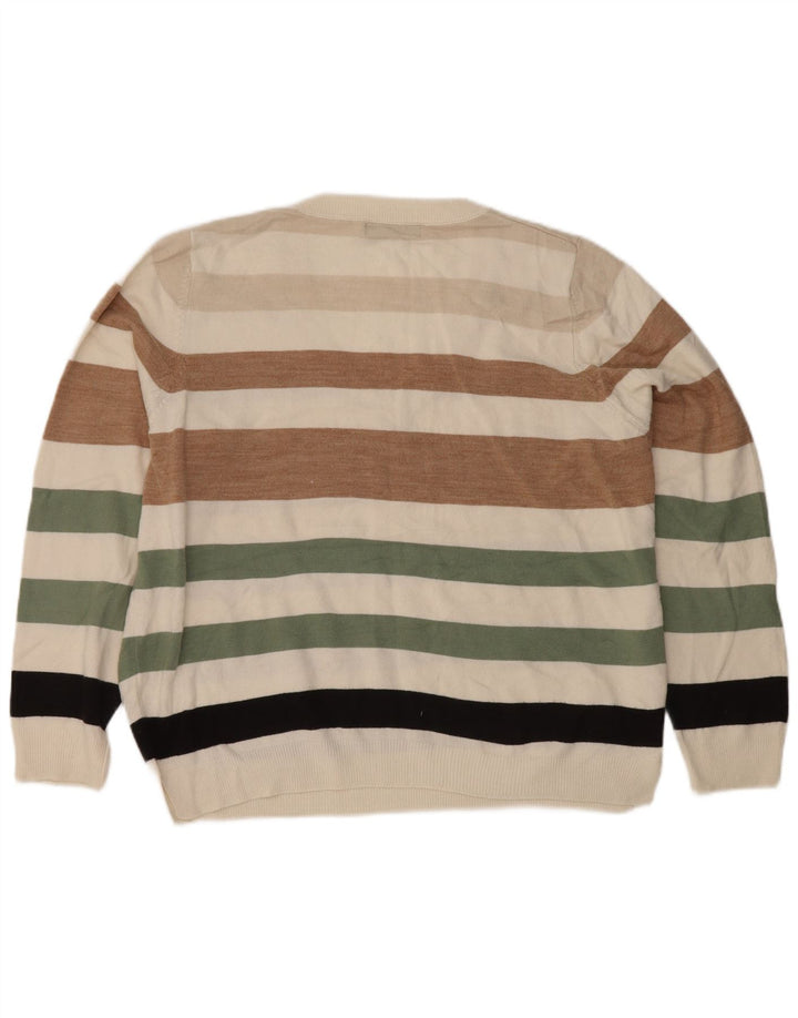 Suéter feminino Marks & Spencer com decote em V Reino Unido 16 grande multicolorido